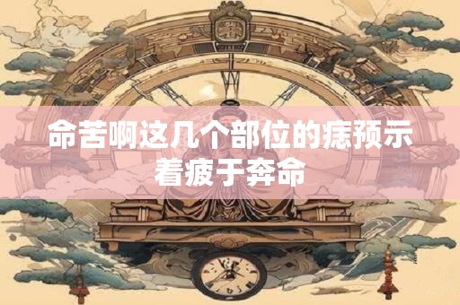 命苦啊这几个部位的痣预示着疲于奔命