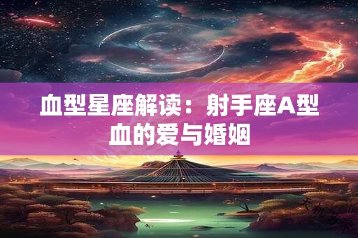 详细阅读:血型星座解读:射手座A型血的爱与婚姻 血型星座解读:射手座A型血的爱与婚姻