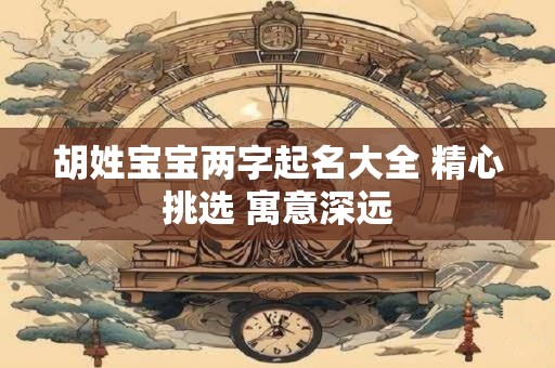 胡姓宝宝两字起名大全 精心挑选 寓意深远