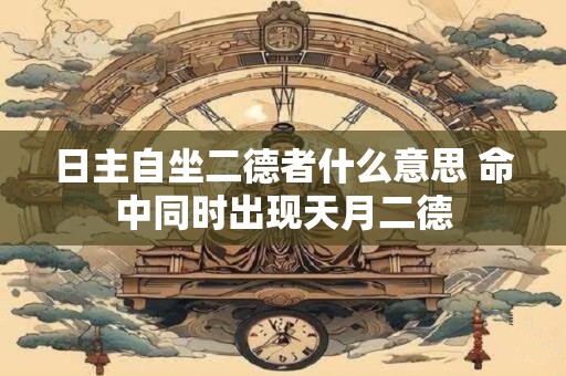 日主自坐二德者什么意思 命中同时出现天月二德