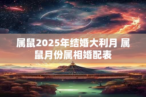 属鼠2025年结婚大利月 属鼠月份属相婚配表