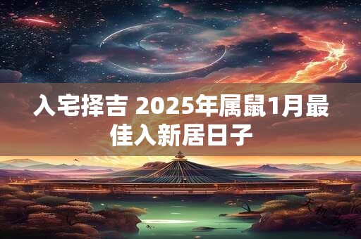入宅择吉 2025年属鼠1月最佳入新居日子