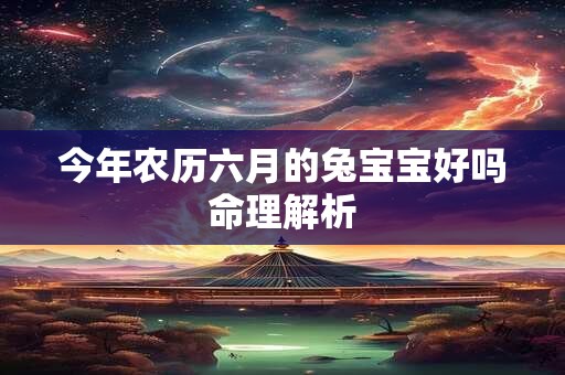 今年农历六月的兔宝宝好吗命理解析