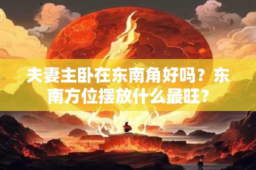 夫妻主卧在东南角好吗？东南方位摆放什么最旺？
