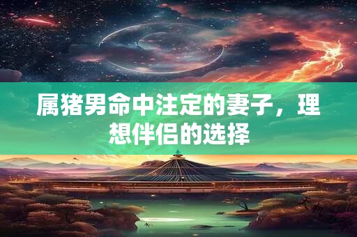 属猪男命中注定的妻子，理想伴侣的选择