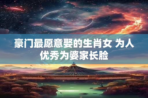 豪门最愿意娶的生肖女 为人优秀为婆家长脸