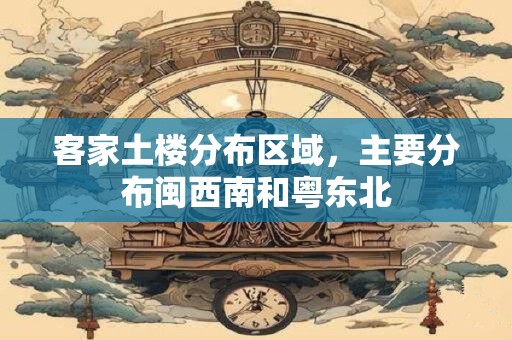 客家土楼分布区域，主要分布闽西南和粤东北