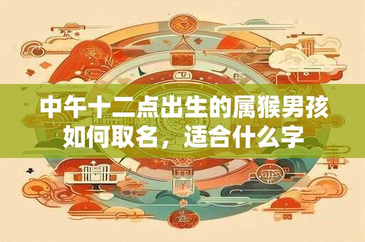 中午十二点出生的属猴男孩如何取名，适合什么字