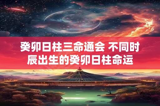 癸卯日柱三命通会 不同时辰出生的癸卯日柱命运