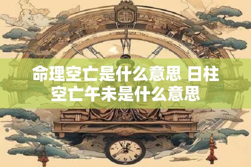 命理空亡是什么意思 日柱空亡午未是什么意思