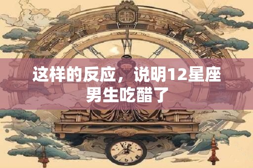 这样的反应，说明12星座男生吃醋了