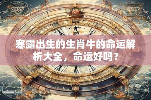 寒露出生的生肖牛的命运解析大全，命运好吗？