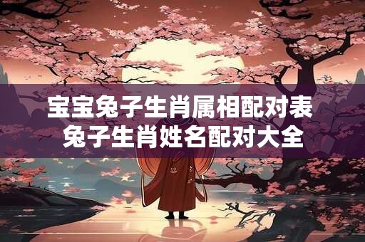 宝宝兔子生肖属相配对表 兔子生肖姓名配对大全