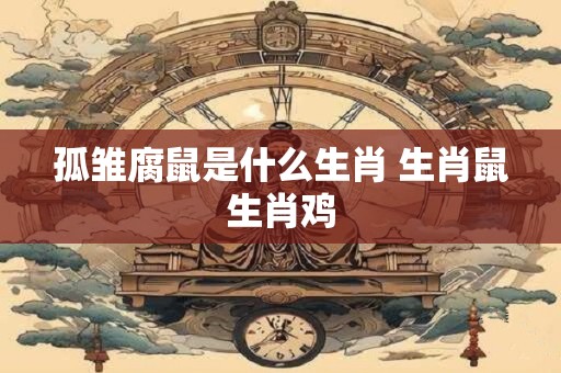 孤雏腐鼠是什么生肖 生肖鼠生肖鸡