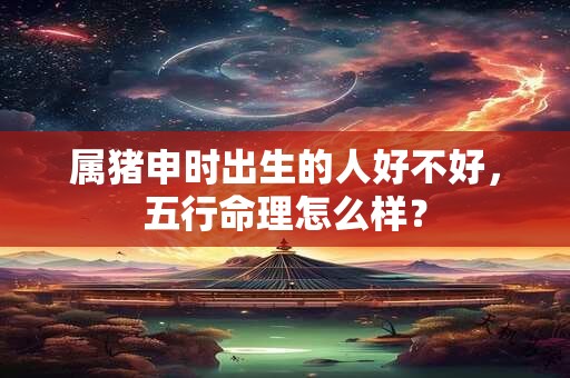 属猪申时出生的人好不好，五行命理怎么样？