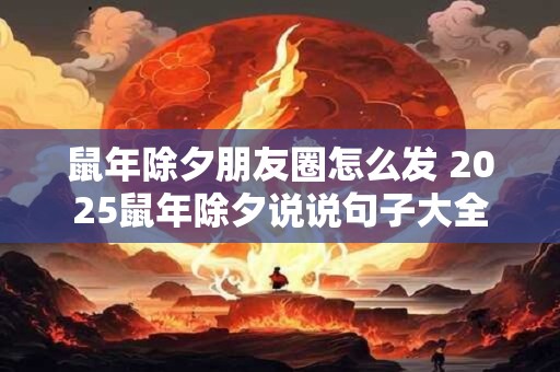 鼠年除夕朋友圈怎么发 2025鼠年除夕说说句子大全