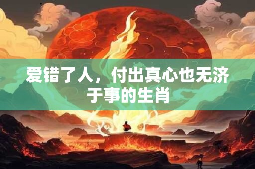 爱错了人，付出真心也无济于事的生肖
