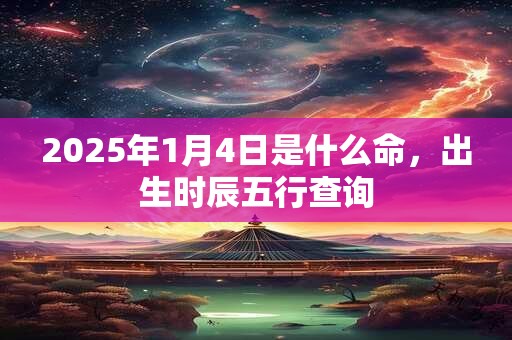 2025年1月4日是什么命，出生时辰五行查询