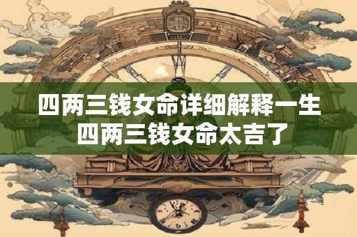 四两三钱女命详细解释一生 四两三钱女命太吉了