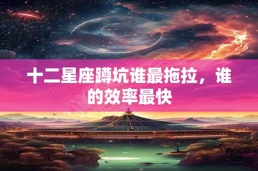十二星座蹲坑谁最拖拉，谁的效率最快