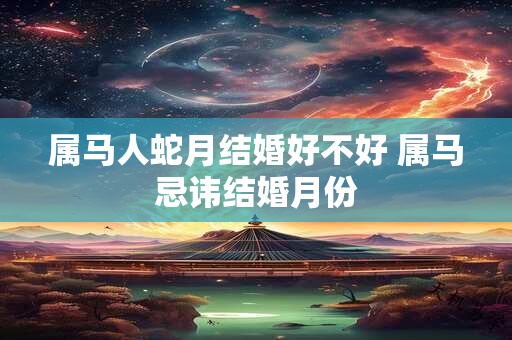 属马人蛇月结婚好不好 属马忌讳结婚月份