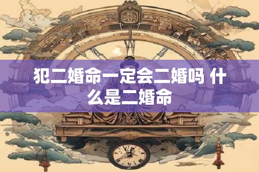 犯二婚命一定会二婚吗 什么是二婚命