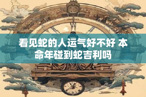 看见蛇的人运气好不好 本命年碰到蛇吉利吗