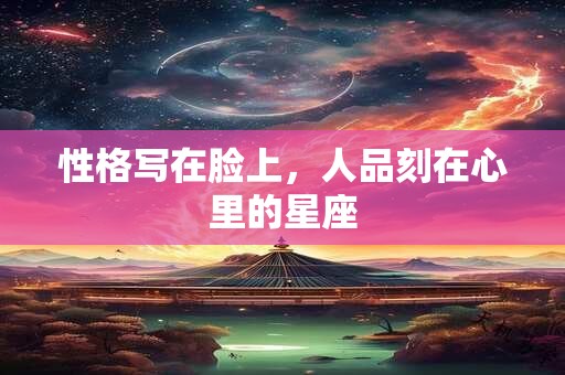 性格写在脸上，人品刻在心里的星座