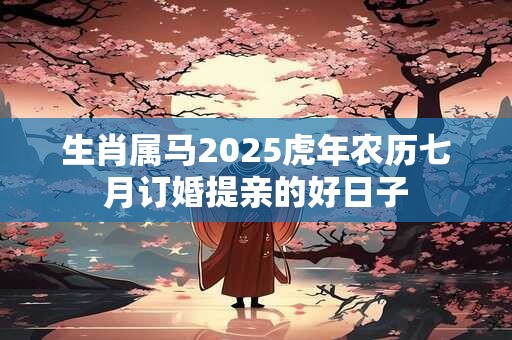 生肖属马2025虎年农历七月订婚提亲的好日子