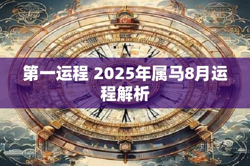 第一运程 2025年属马8月运程解析