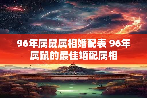 96年属鼠属相婚配表 96年属鼠的最佳婚配属相
