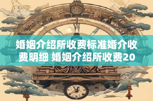 详细阅读:婚姻介绍所收费标准婚介收费明细 婚姻介绍所收费200元 婚姻介绍所收费标准婚介收费明细 婚姻介绍所收费200元