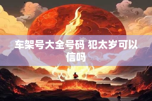 车架号大全号码 犯太岁可以信吗