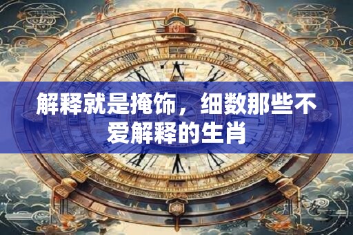 解释就是掩饰，细数那些不爱解释的生肖