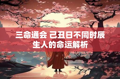 三命通会 己丑日不同时辰生人的命运解析