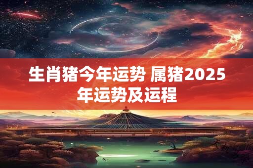 生肖猪今年运势 属猪2025年运势及运程