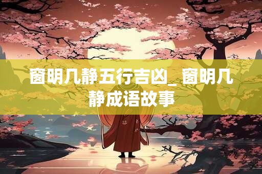 窗明几静五行吉凶_ 窗明几静成语故事