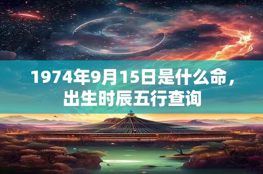 1974年9月15日是什么命，出生时辰五行查询