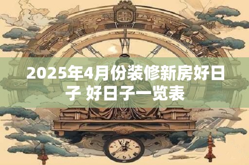 2025年4月份装修新房好日子 好日子一览表