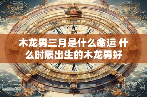 木龙男三月是什么命运 什么时辰出生的木龙男好