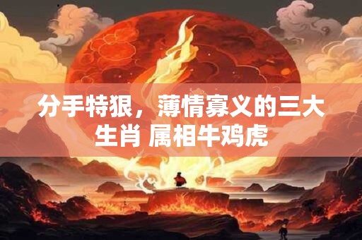 分手特狠，薄情寡义的三大生肖 属相牛鸡虎