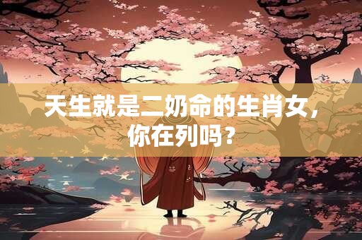 天生就是二奶命的生肖女，你在列吗？