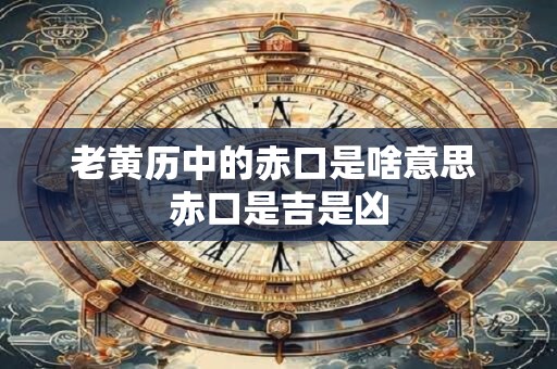 老黄历中的赤口是啥意思 赤口是吉是凶