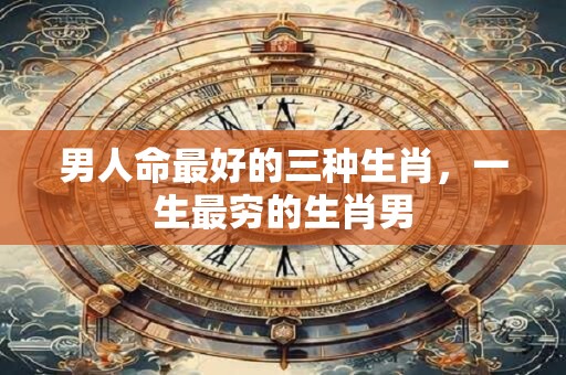 男人命最好的三种生肖，一生最穷的生肖男