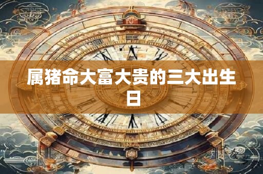 属猪命大富大贵的三大出生日