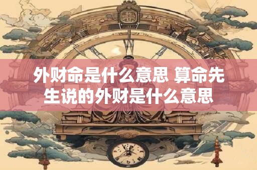 外财命是什么意思 算命先生说的外财是什么意思