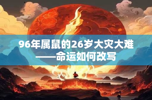96年属鼠的26岁大灾大难——命运如何改写