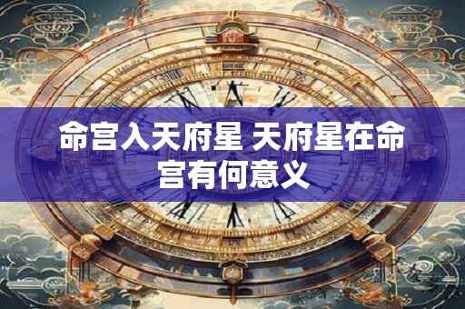 命宫入天府星 天府星在命宫有何意义