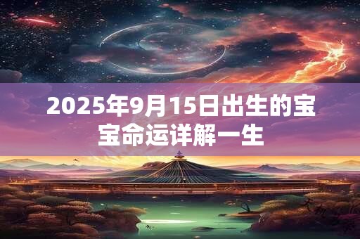 2025年9月15日出生的宝宝命运详解一生