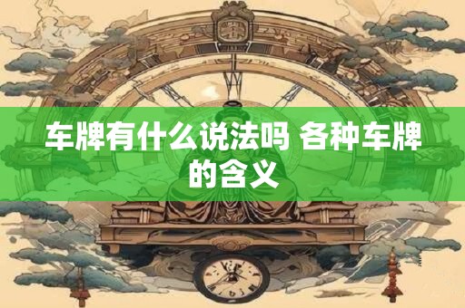 车牌有什么说法吗 各种车牌的含义